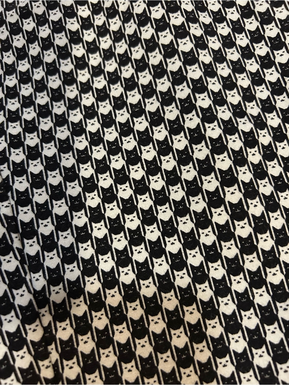 Cat Print Pants Betabrand Black and White